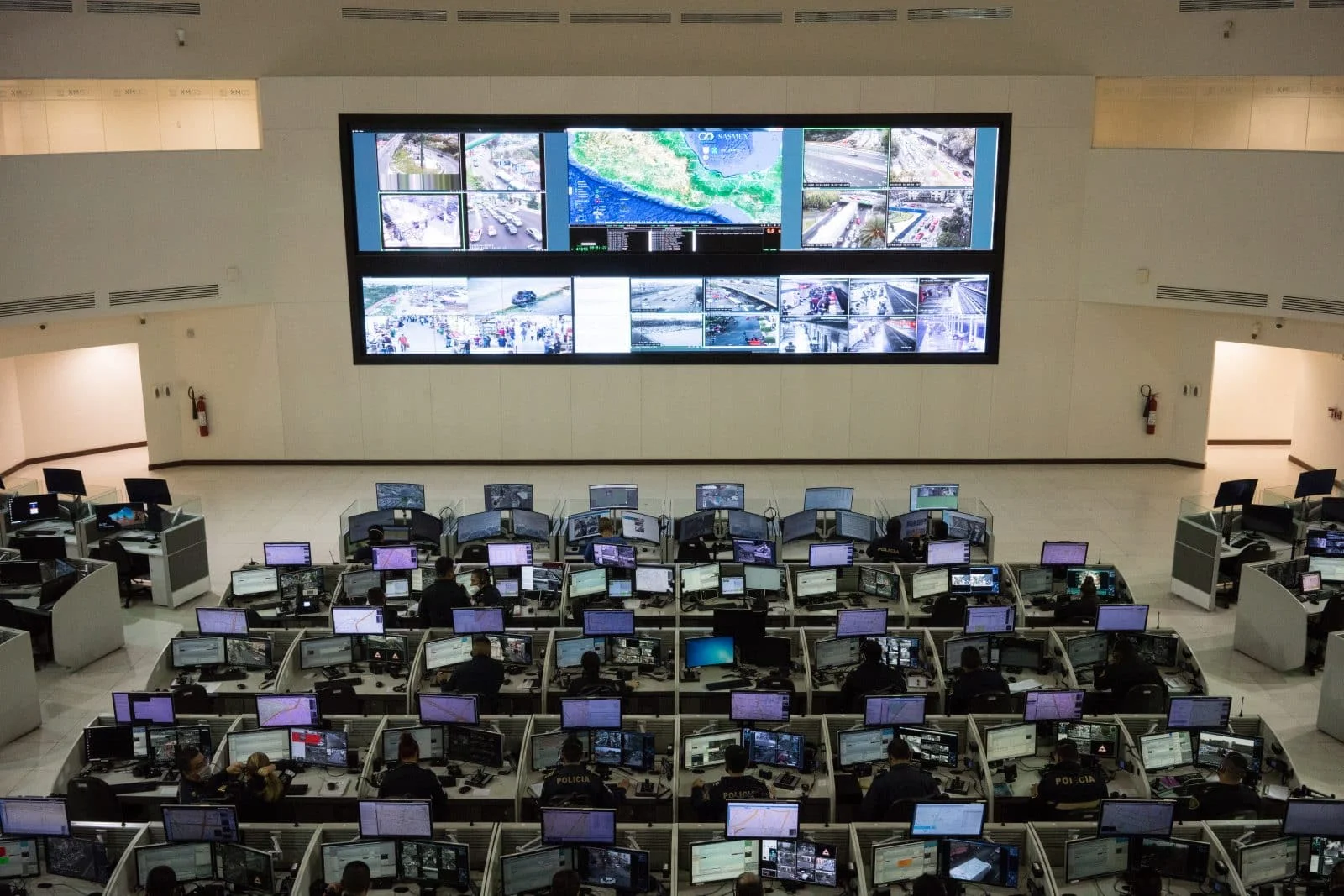 Centro de control del C5 en la Ciudad de México